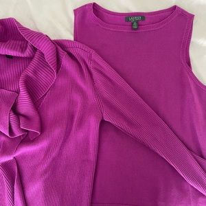 Ralph Lauren Purple Cardigan Set